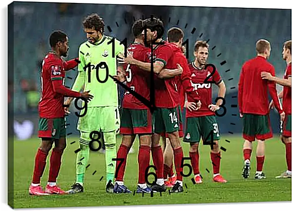 Часы картина - После матча. ФК Локомотив Москва. FC Lokomotiv Moscow