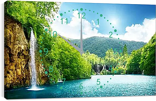 Часы картина - Водопад