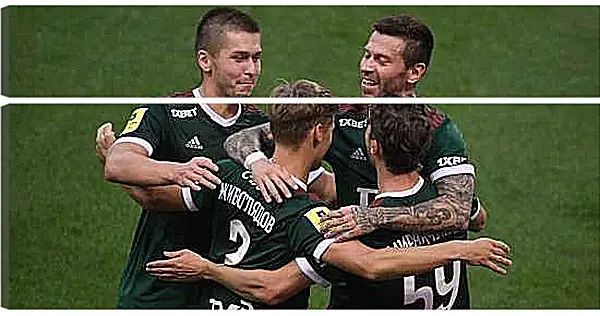 Модульная картина - Празднование гола. Локомотив Москва. Lokomotiv Moscow