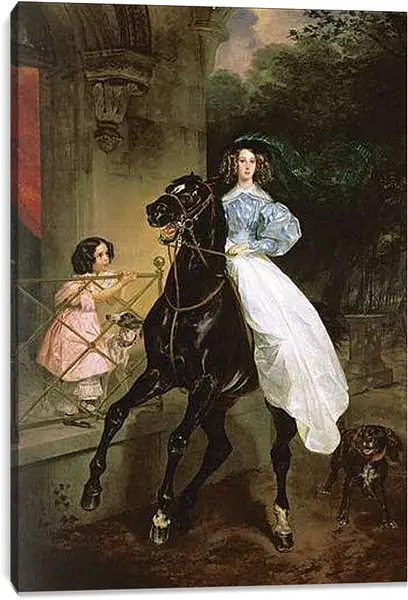 Постер на подрамнике - Всадница. Брюллов Карл Павлович