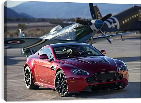 Постер на подрамнике - Aston Martin и самолет
