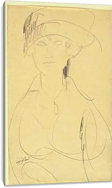 Постер на подрамнике - Portrait of a Woman. Портрет женщины 2. Амедео Модильяни