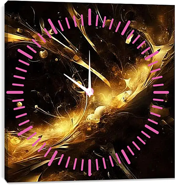 Часы картина - Золотые просторы космоса