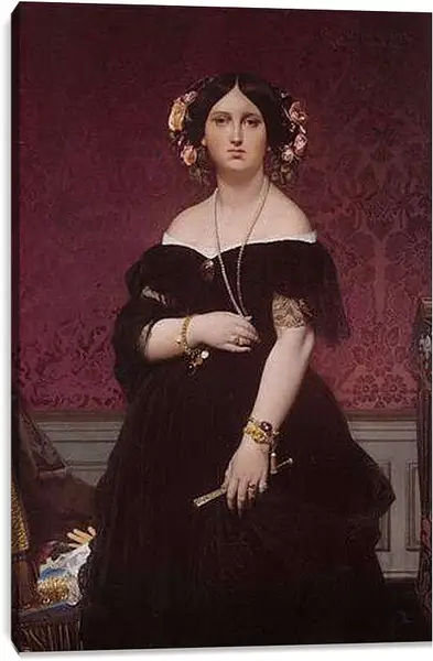 Постер на подрамнике - Madame Paul Sigisbert Moitessier. Жан Огюст Доминик Энгр
