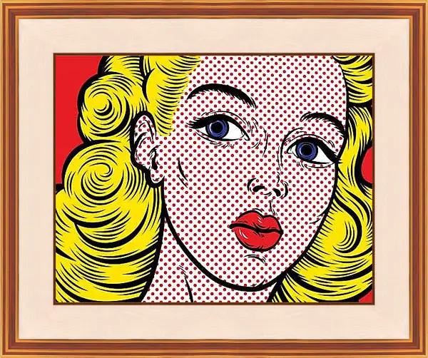 Картина в раме - Блондинка