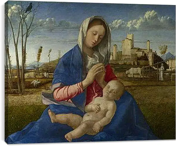 Постер на подрамнике - Madonna of the Meadow. Джованни Беллини