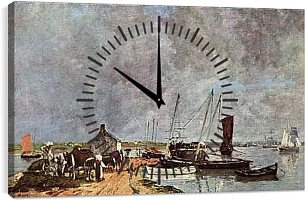 Часы картина - Seehafen. Эжен Буден