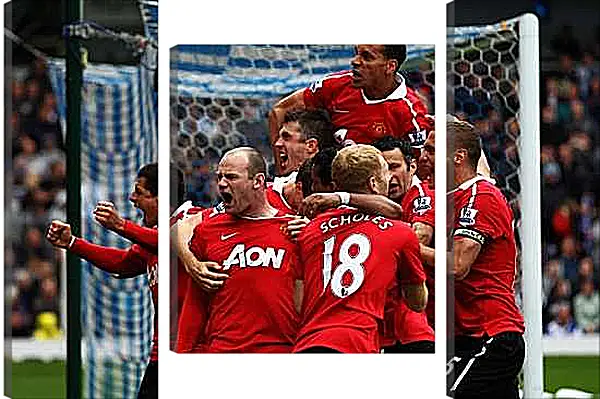 Модульная картина - Празднование гола. Манчестер Юнайтед. Manchester United