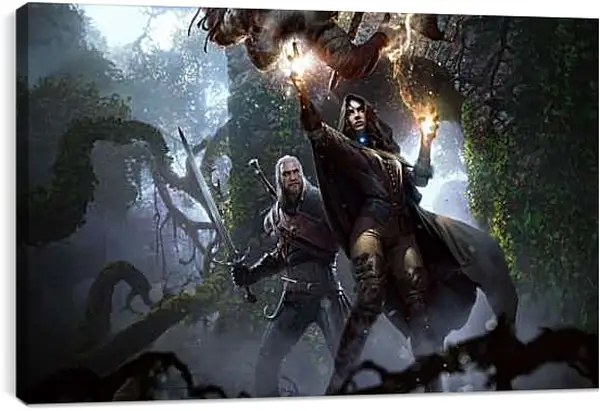Постер на подрамнике - The Witcher 3 (Ведьмак), Геральт и Йеннифер