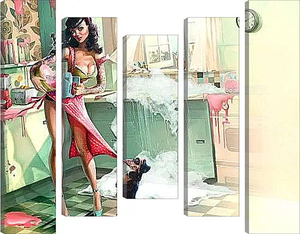 Модульная картина - Такса-помощник