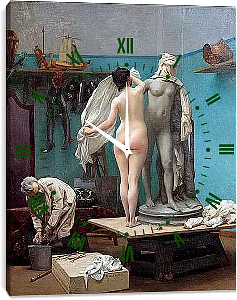 Часы картина - Завершение сеанса. Жан-Леон Жером