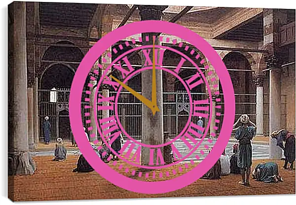 Часы картина - Interior of a Mosque. Жан-Леон Жером