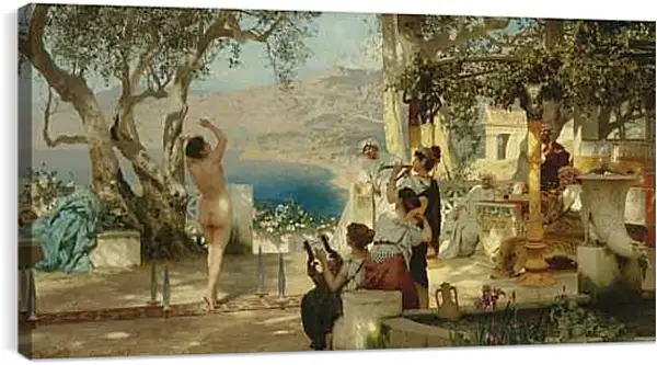 Постер на подрамнике - Танец среди мечей. Семирадский Генрих