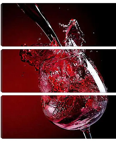 Модульная картина - Брызги красного. Бурлящий Рубин.