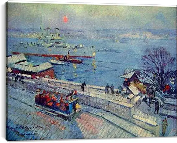 Постер на подрамнике - Севастополь зимой. Коровин Константин