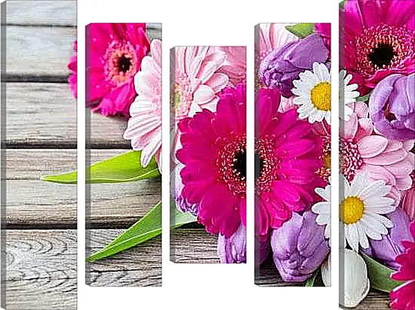 Модульная картина - Букет в розовых тонах