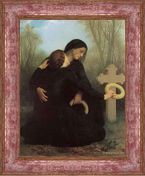Картина в раме - Le Jour des Morts. День памяти. Адольф Вильям Бугро