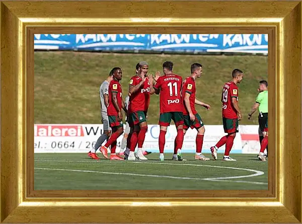 Картина в раме - Празднование гола. Локомотив Москва. Lokomotiv Moscow