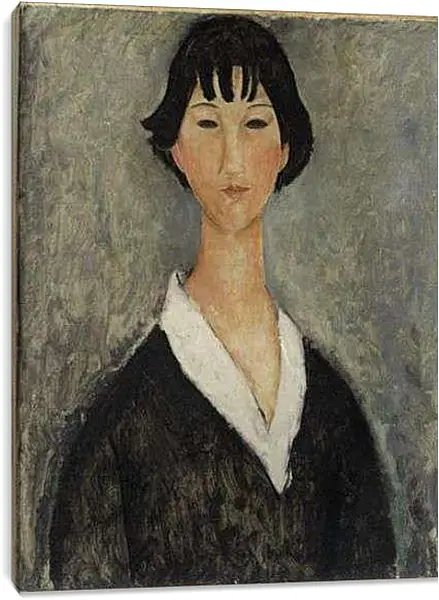 Постер на подрамнике - Jeune Fille Aux Cheveux Noirs. Девушка с черными волосами. Амедео Модильяни