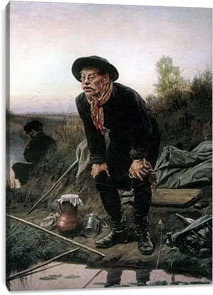 Постер на подрамнике - Рыболов. Перов Василий