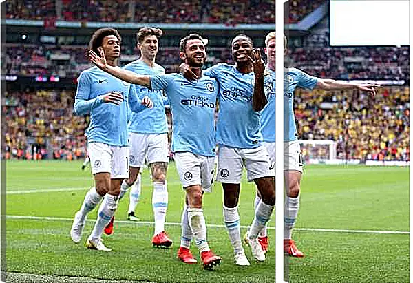 Модульная картина - Празднование гола. Манчестер Сити. Manchester City
