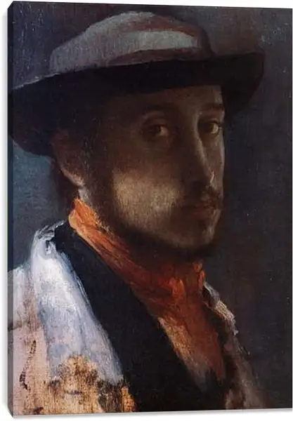 Постер на подрамнике - Degas au chapeau moi. Эдгар Дега