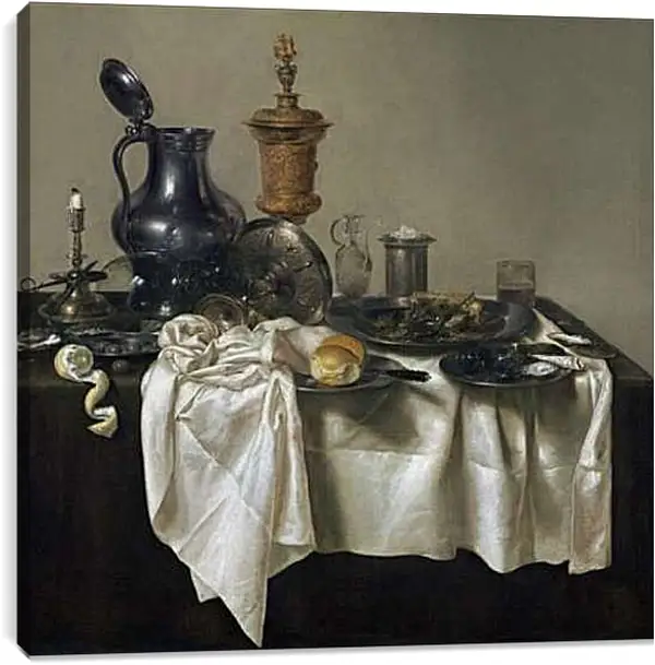 Постер на подрамнике - Банкет, пирог. Виллем Клас Хеда