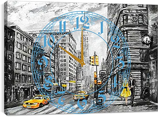 Часы картина - Двое в Нью-Йорке