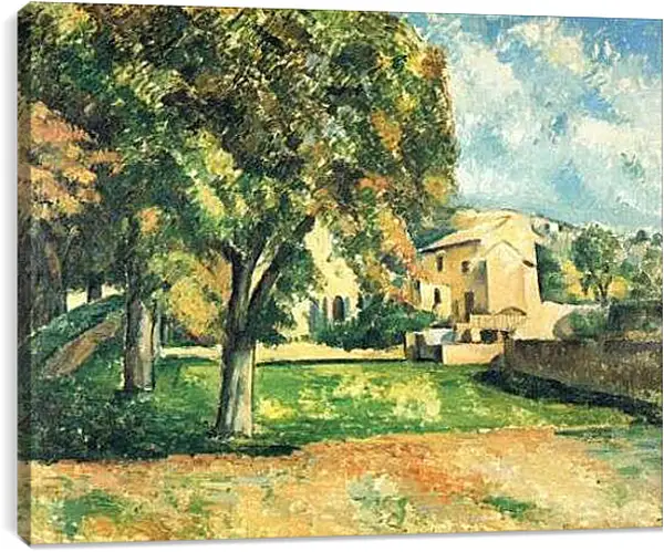 Постер на подрамнике - La Maison de Bellevue. Поль Сезанн