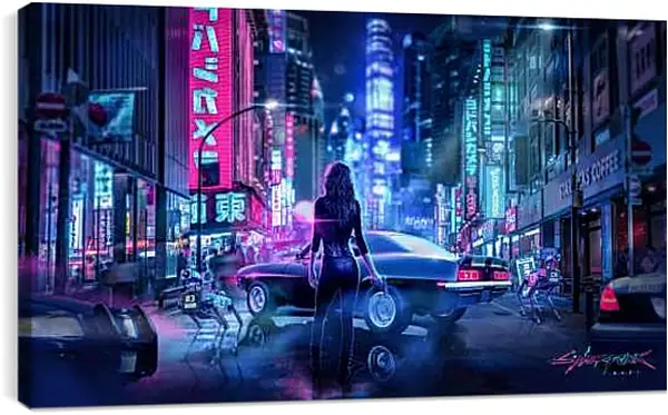 Постер на подрамнике - Cyberpunk 2077
