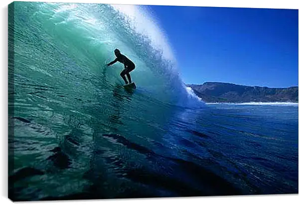 Постер на подрамнике - Сёрфинг на фоне гор