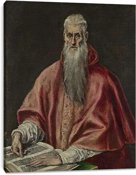 Постер на подрамнике - Saint Jerome as Cardinal. Эль Греко