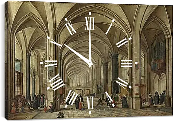 Часы картина - The Interior of a Gothic Church looking East 1. Стенвейк Хармен Ван