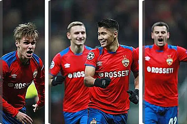 Модульная картина - Празднование гола. ФК ЦСКА Москва. FC CSKA Moscow