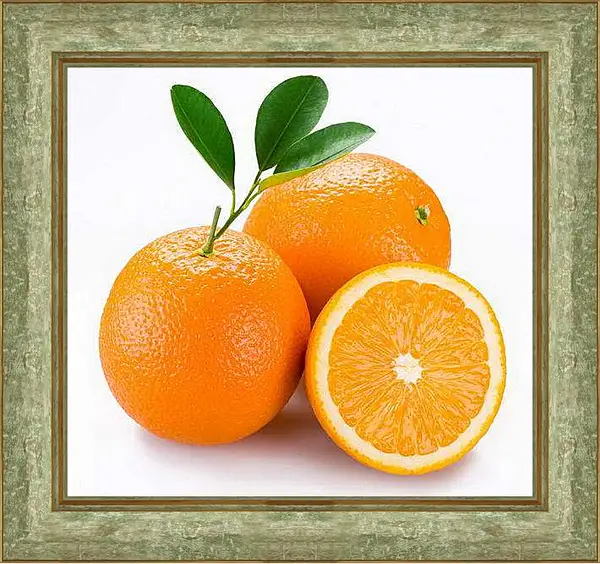 Картина в раме - Апельсины. Солнечный натюрморт.