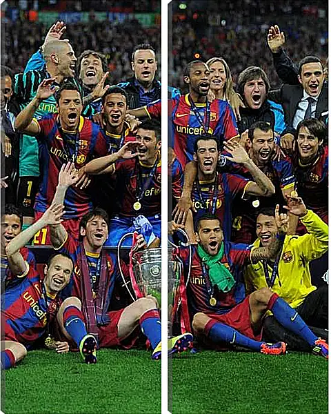 Модульная картина - Победа в Лиге Чемпионов 2011. ФК Барселона. FC Barcelona
