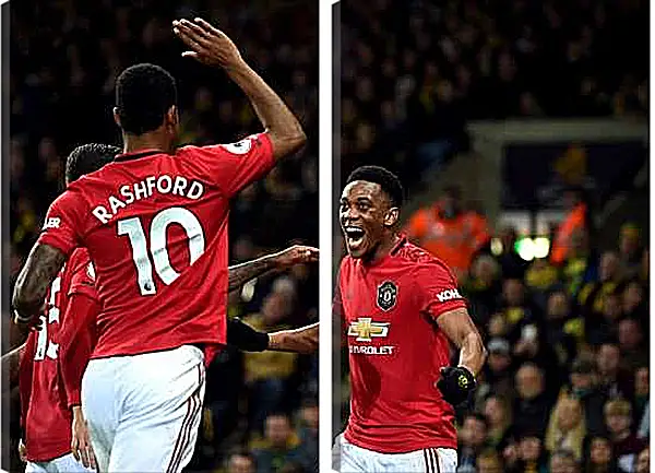 Модульная картина - Празднование гола. Манчестер Юнайтед. Manchester United