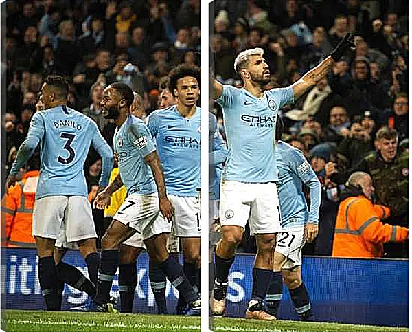 Модульная картина - Празднование гола. Манчестер Сити. Manchester City