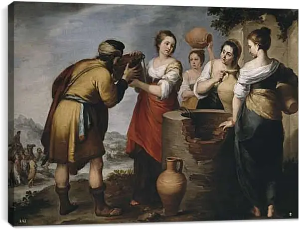 Постер на подрамнике - Ребекка и Елиезер. Бартоломе Эстебан Мурильо