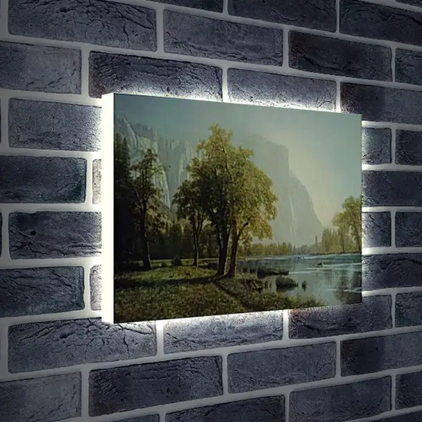 Лайтбокс световая панель - El Capitan, Yosemite Valley. Эль-Капитан. Альберт Бирштадт