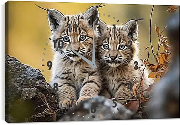 Часы картина - Рыси