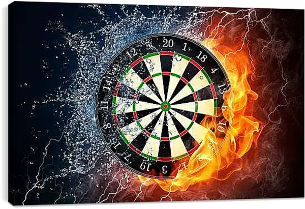 Постер на подрамнике - Огненная мишень. Дартс.