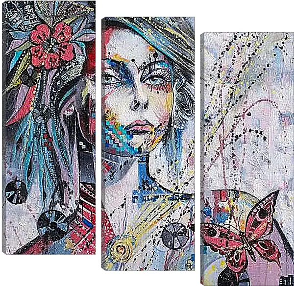 Модульная картина - Цветок в волосах