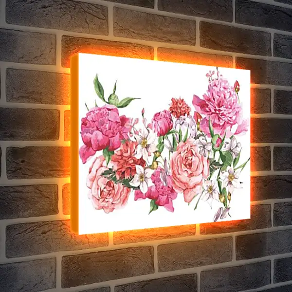 Лайтбокс световая панель - Пионы