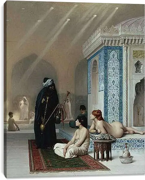 Постер на подрамнике - Pool in a Harem. Жан-Леон Жером