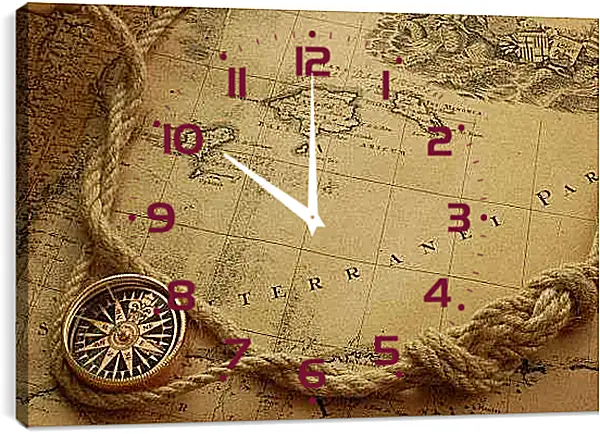 Часы картина - Компас