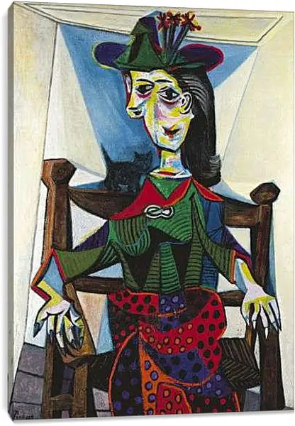 Постер на подрамнике - Дора Маар с кошкой. Пабло Пикассо