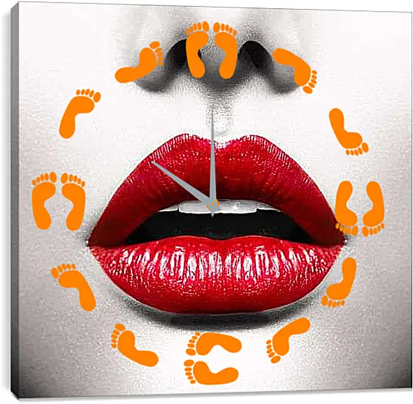 Часы картина - Губы