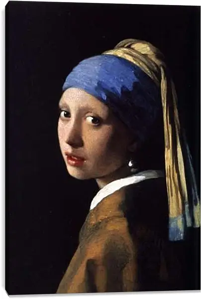 Постер на подрамнике - Das Maedchen mit dem Perlenohrgehaenge. Ян (Йоханнес) Вермеер