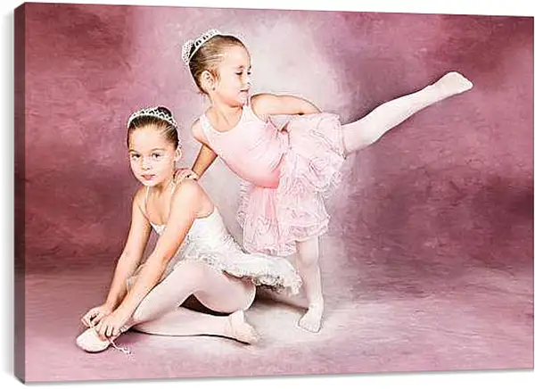 Постер на подрамнике - Две юные балерины